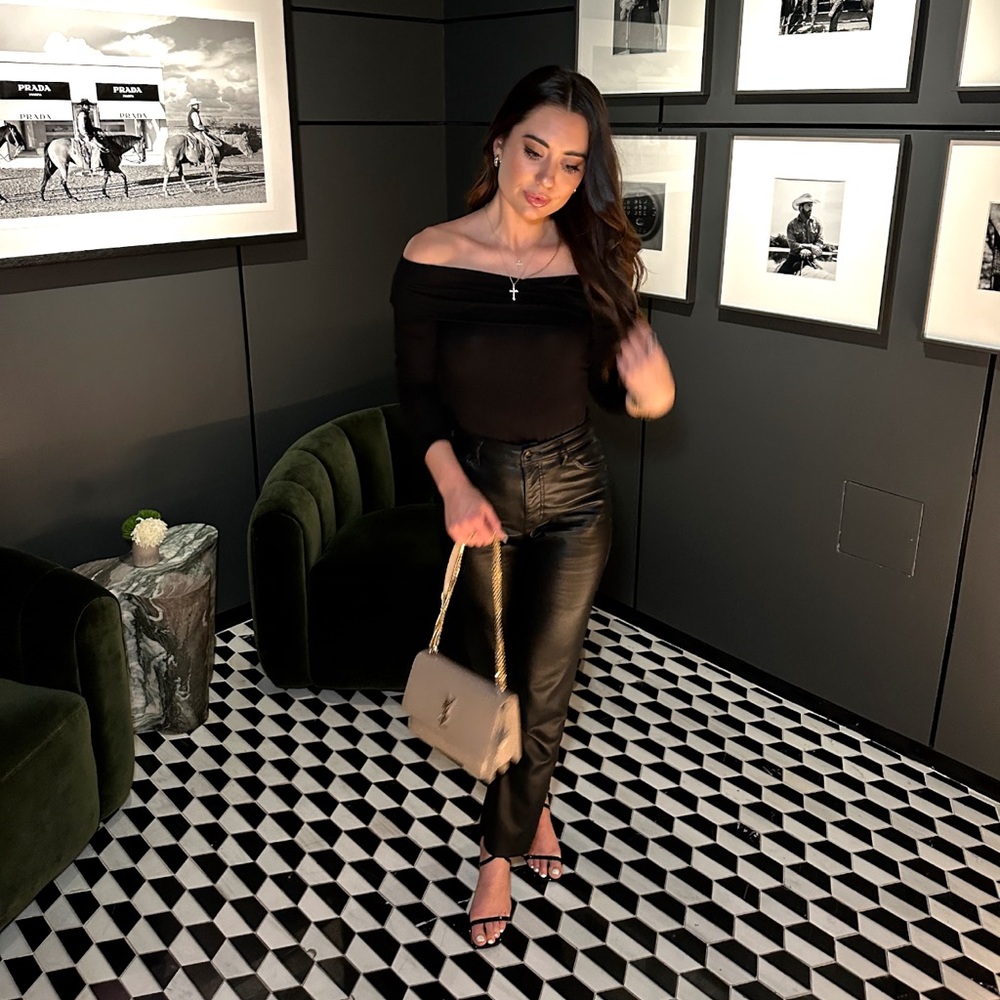 Express Black Leather Trousers